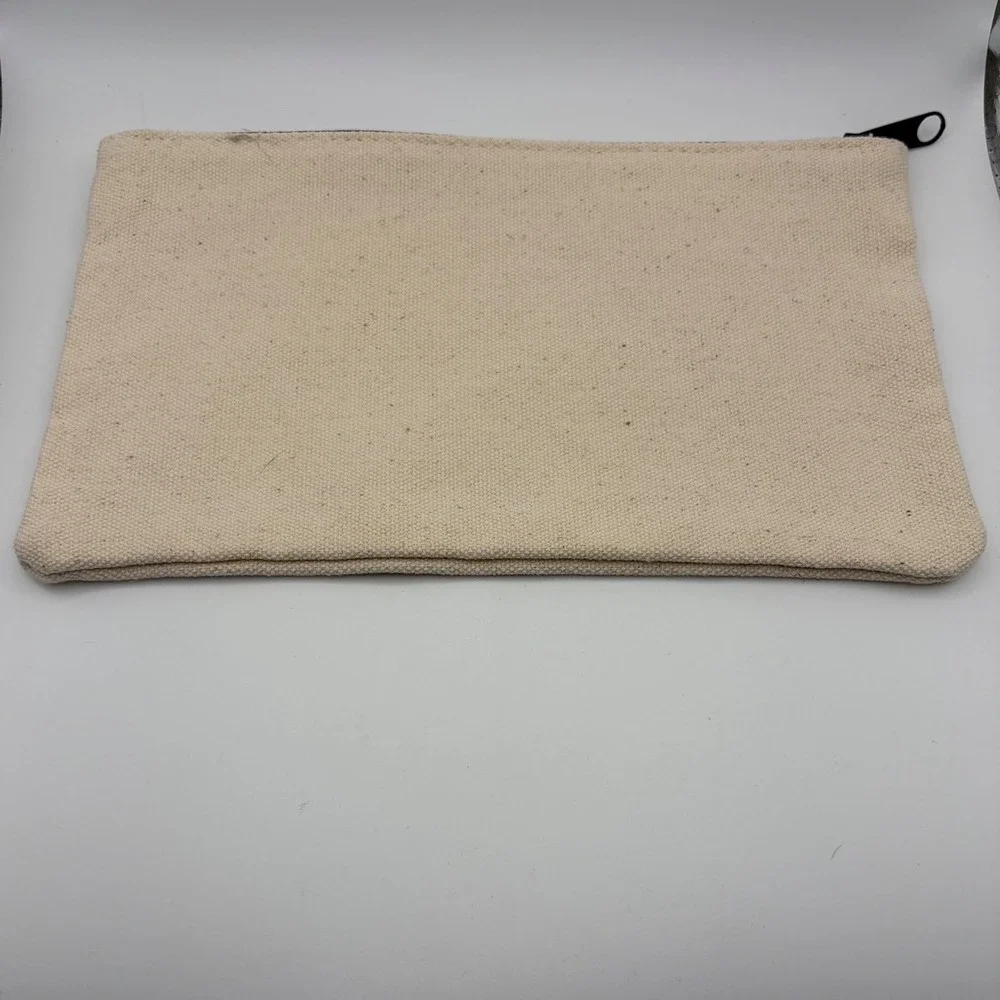 Urban Decay Born To Run Canvas Makeup Bag Cream Zipper Pouch Travel Case 9x5